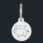 Pig Animal Thunder_Cove Pet ID Tag<br><div class="desc">outline of a pig ,  customize with your own greeting,  name,  message,  etc</div>