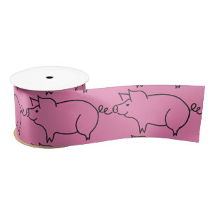 Pig Animal Thunder_Cove Satin Ribbon