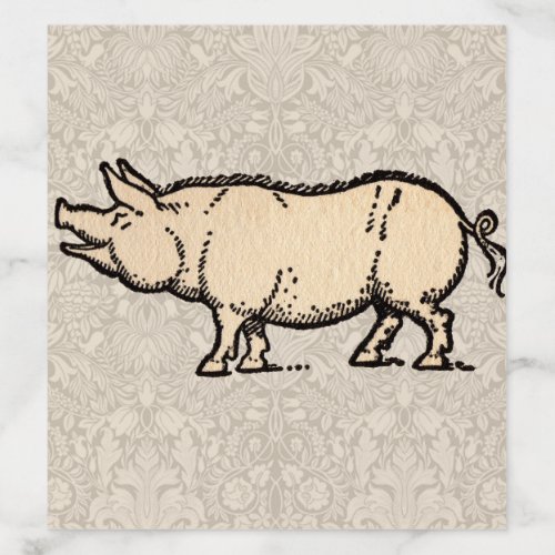 Pig Antique Piggy Cute Vintage Envelope Liner