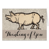 Pig Antique Piggy Cute Vintage Illustration (Front Horizontal)