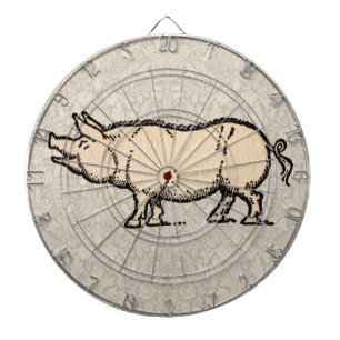 Pig Antique Piggy Cute Vintage Illustration Dart Board