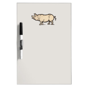 Pig Antique Piggy Cute Vintage Illustration Dry Erase Board