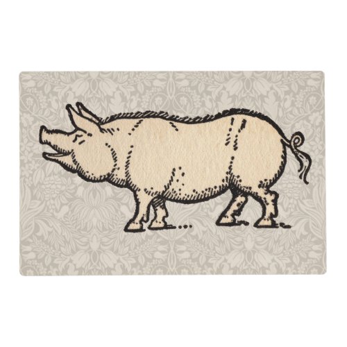 Pig Antique Piggy Cute Vintage Placemat