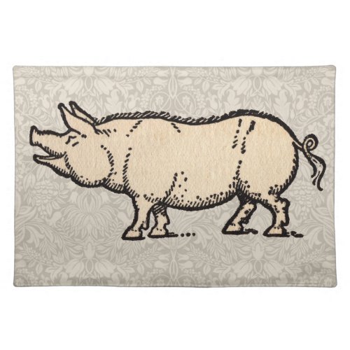 Pig Antique Piggy Cute Vintage Placemat