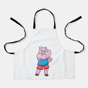 Pig as Bodybuilder with big Upper arm Apron