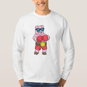 Pig as Boxer with Boxing gloves T-Shirt