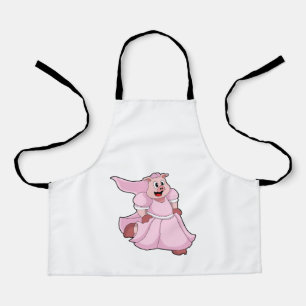 Pig as Bride with Wedding dress Apron