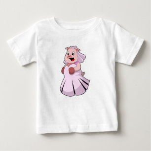 Pig as Bride with Wedding dress.PNG Baby T-Shirt