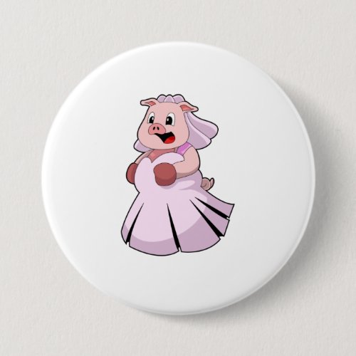 Pig as Bride with Wedding dressPNG Button