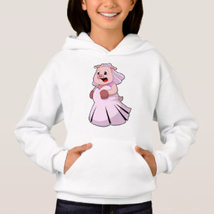 Pig as Bride with Wedding dress.PNG Hoodie