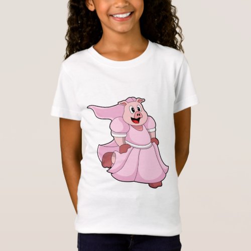 Pig as Bride with Wedding dress T_Shirt