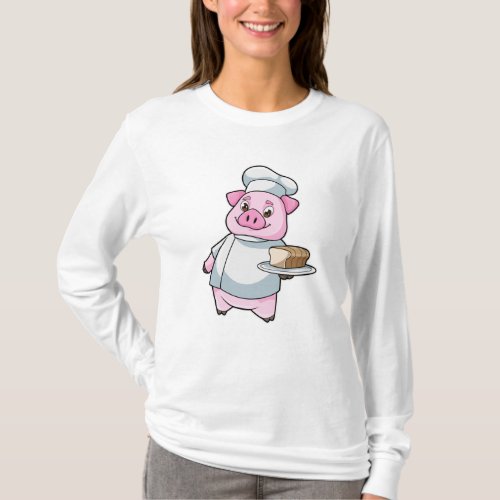 Pig as Chef with Platter  Cake T_Shirt