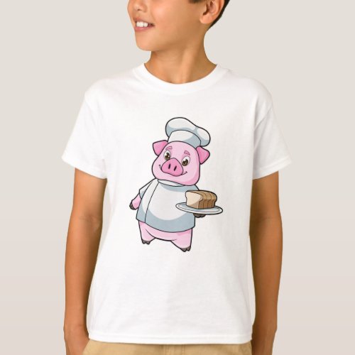 Pig as Chef with Platter  Cake T_Shirt