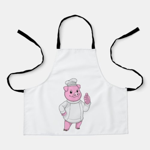 Pig as Cook with Chef hat Apron