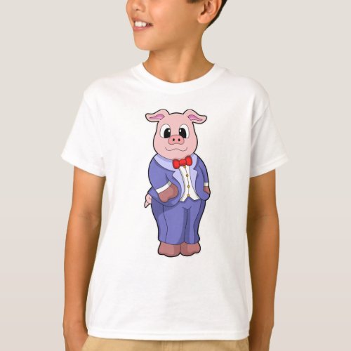 Pig as Groom with Suit T_Shirt