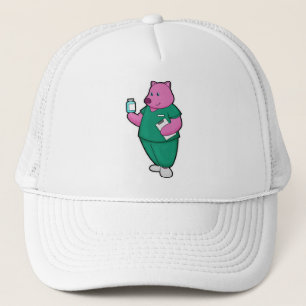 Pig as Nurse with Medicine Trucker Hat