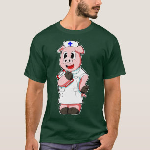 Pig as Nurse with Smock T-Shirt
