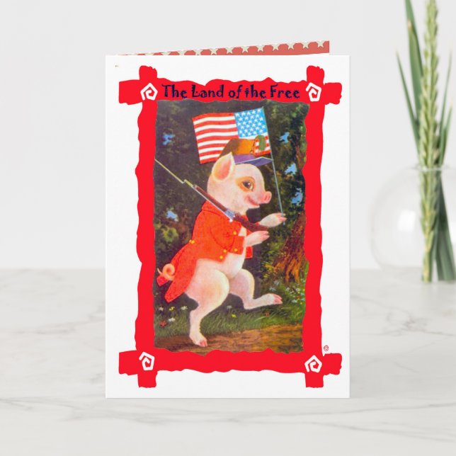 Pig as revolutionary soldier card (Front)