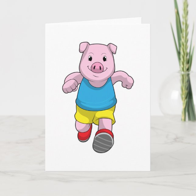 Pig as Runner at Running Card (Front)