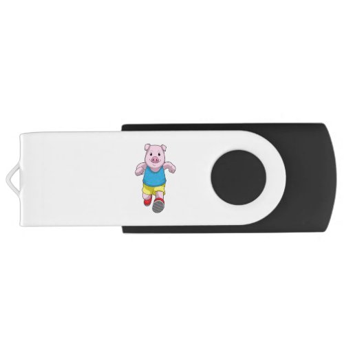 Pig as Runner at Running Flash Drive