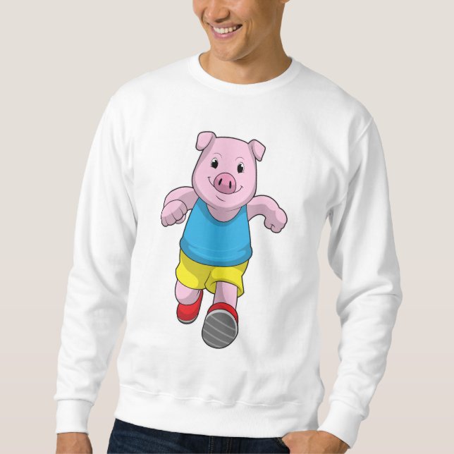 Pig as Runner at Running Sweatshirt (Front)