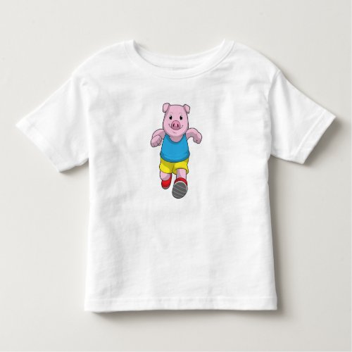 Pig as Runner at Running Toddler T_shirt