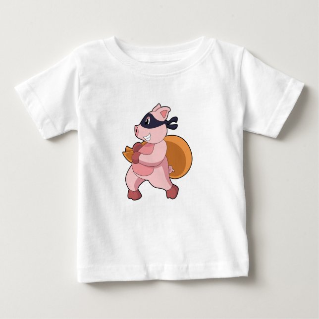 Pig as Runner Baby T-Shirt (Front)
