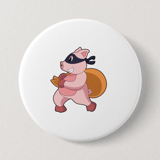 Pig as Runner Button (Front)