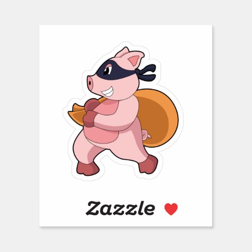 Pig as Runner Sticker