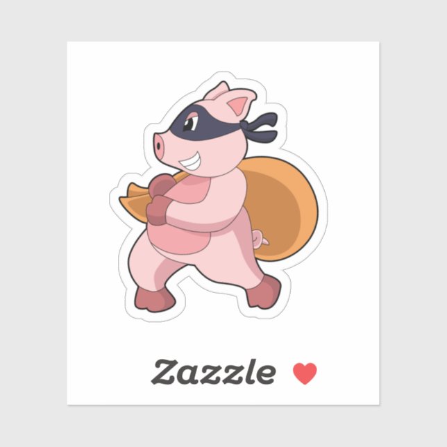 Pig as Runner Sticker (Sheet)