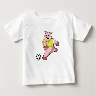 Pig as Soccer player with Soccer Baby T-Shirt