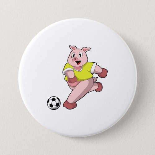 Pig as Soccer player with Soccer Button