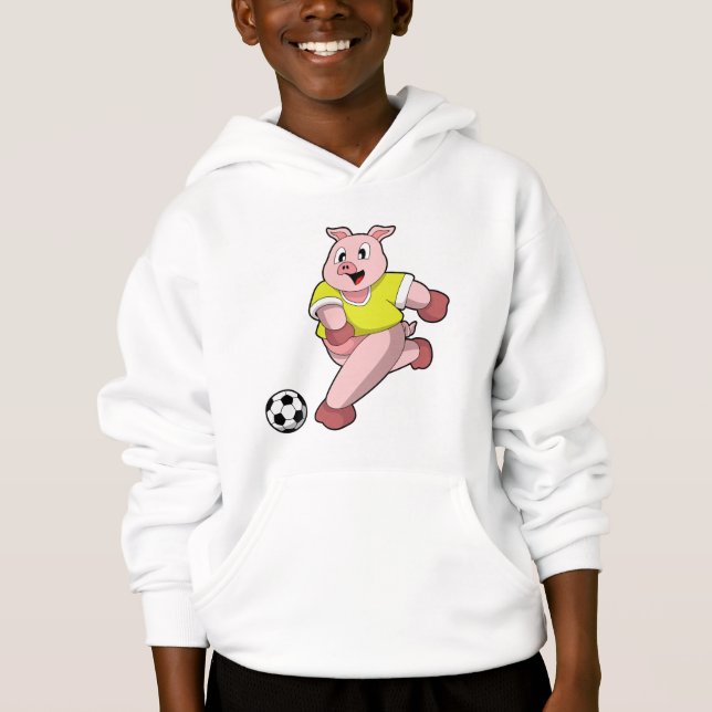 Pig as Soccer player with Soccer Hoodie (Front)