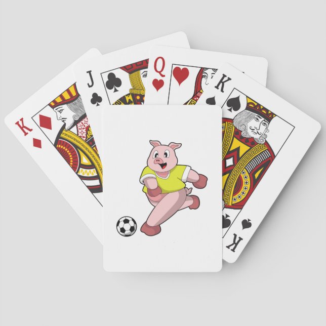 Pig as Soccer player with Soccer Poker Cards (Back)