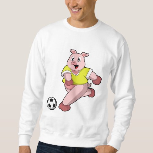 Pig as Soccer player with Soccer Sweatshirt