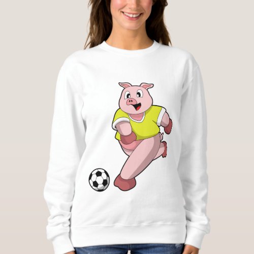 Pig as Soccer player with Soccer Sweatshirt