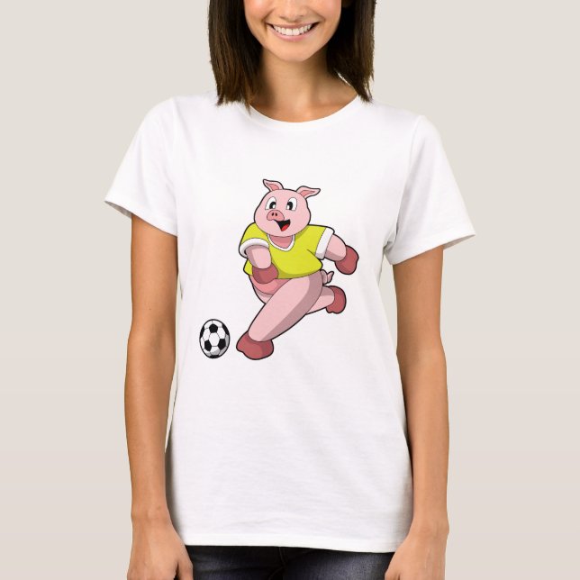 Pig as Soccer player with Soccer T-Shirt (Front)