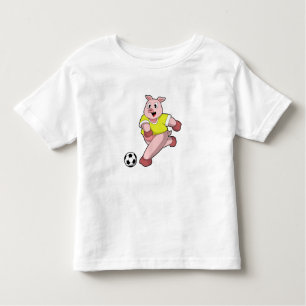 Pig as Soccer player with Soccer Toddler T-shirt