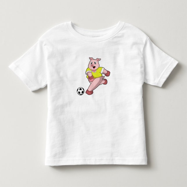 Pig as Soccer player with Soccer Toddler T-shirt (Front)