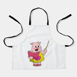 Pig as Teacher with Book Apron