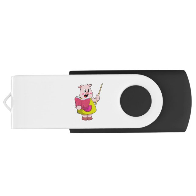 Pig as Teacher with Book Flash Drive (Back)