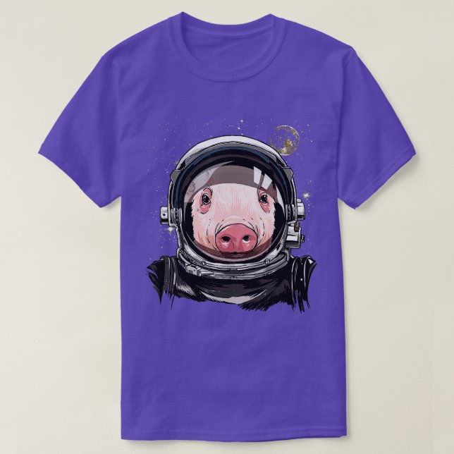 Pig Astronaut Space Exploration Astronomy Lover  T-Shirt (Design Front)