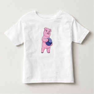 Pig at Bowling with Bowling ball Toddler T-shirt
