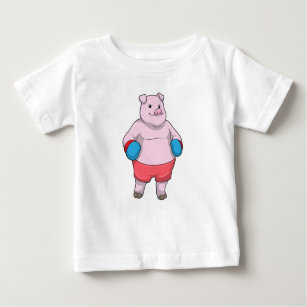 Pig at Boxing with Boxing gloves Baby T-Shirt