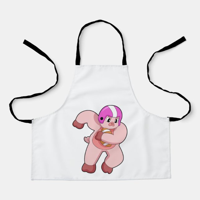 Pig at Football Sports Apron (Front)