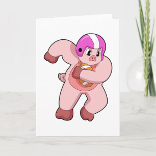 Pig at Football Sports Card