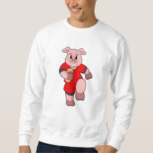 Pig at Football Sports Sweatshirt