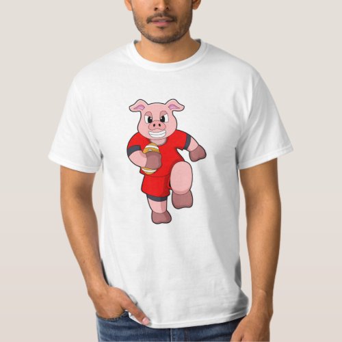 Pig at Football Sports T_Shirt