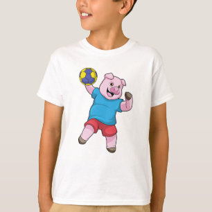 Pig at Handball Sports T-Shirt