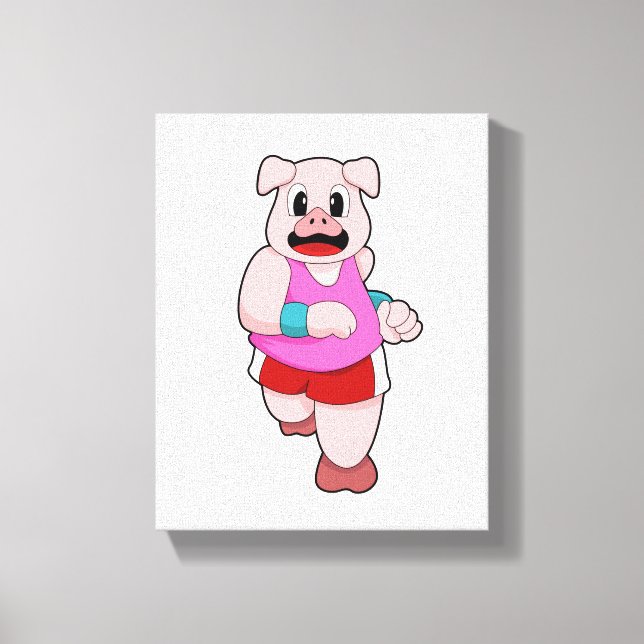 Pig at Running Canvas Print (Front)